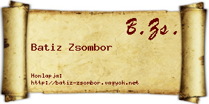 Batiz Zsombor névjegykártya